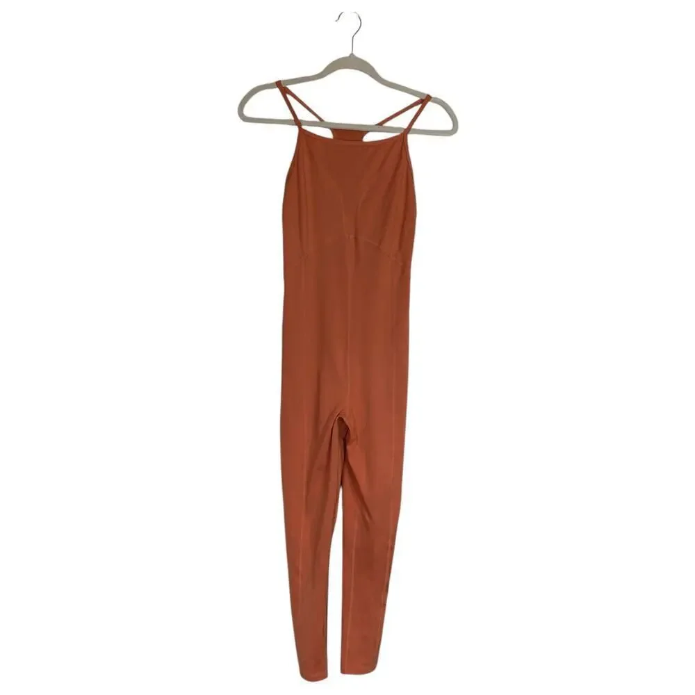 FREE PEOPLE Movement Side to Side Jumpsuit Athletic Size Medium Orange Active